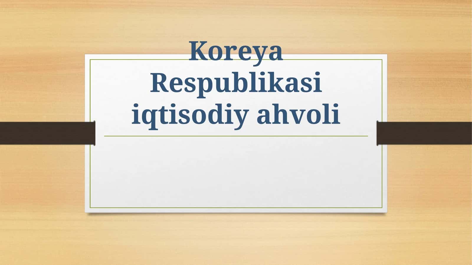 Koreya Respublikasi iqtisodiy ahvoli 1