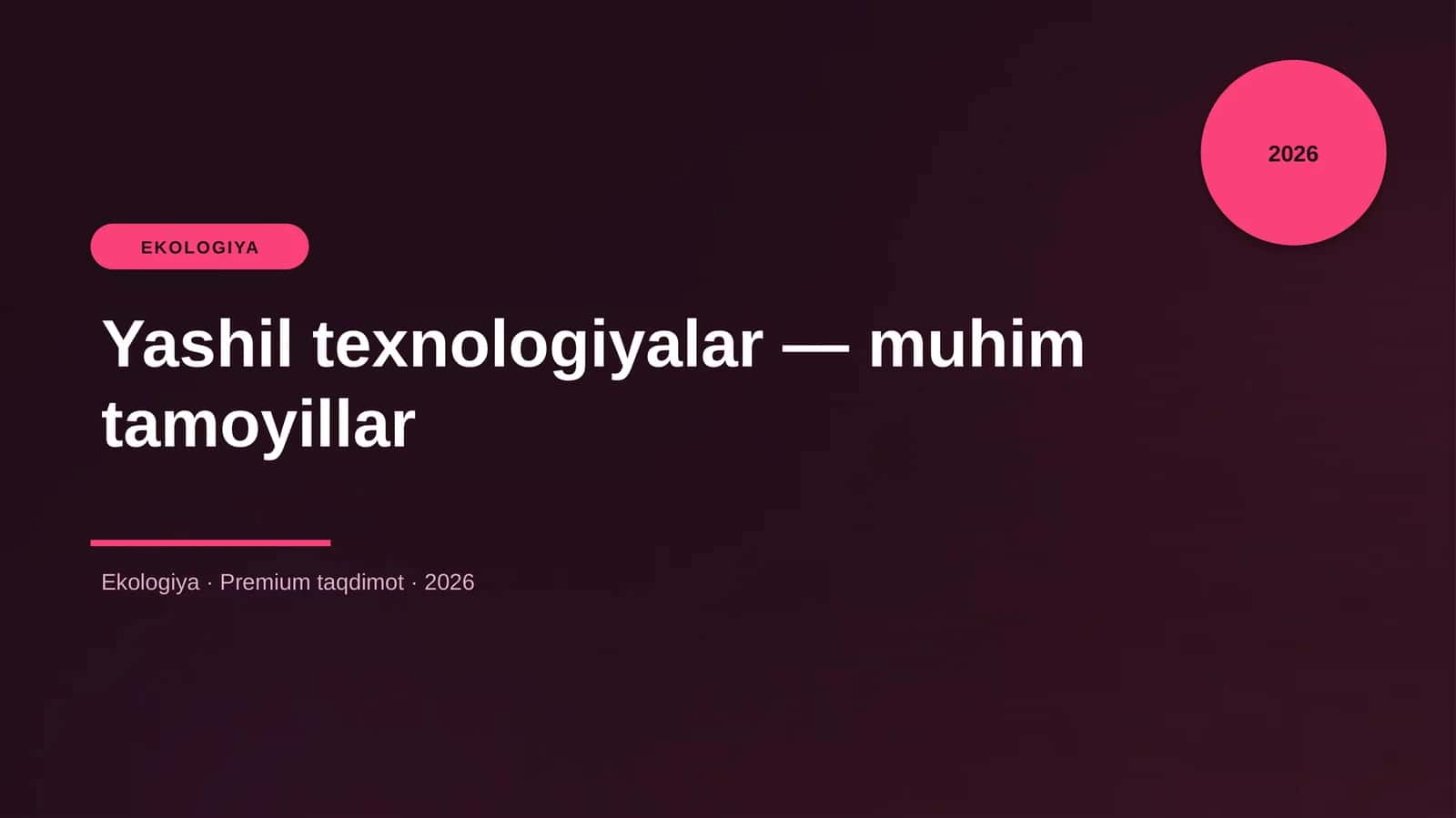 Yashil texnologiyalar — muhim tamoyillar 1