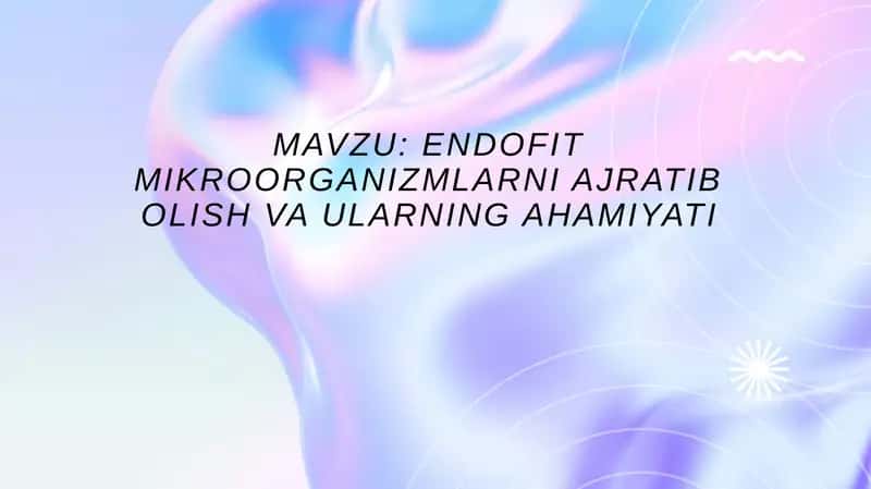 endofit Mikroorganizmlarni ajratib olish va ularning ahamiyati 1