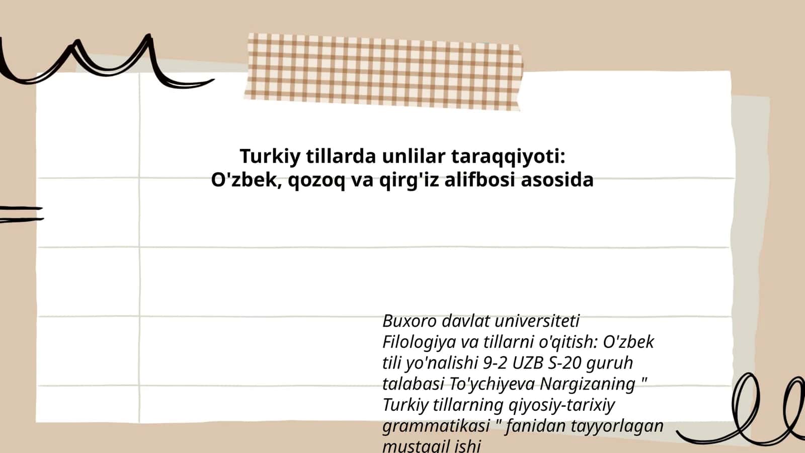 Turkiy tillarda unlilar taraqqiyoti 1