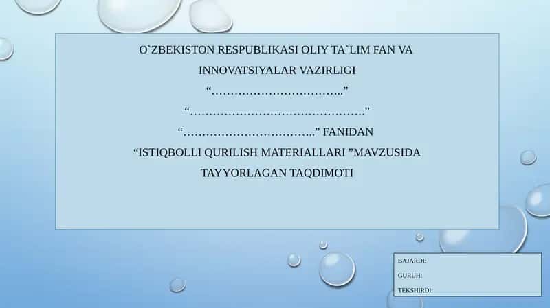 Istiqbolli qurilish materiallari 1