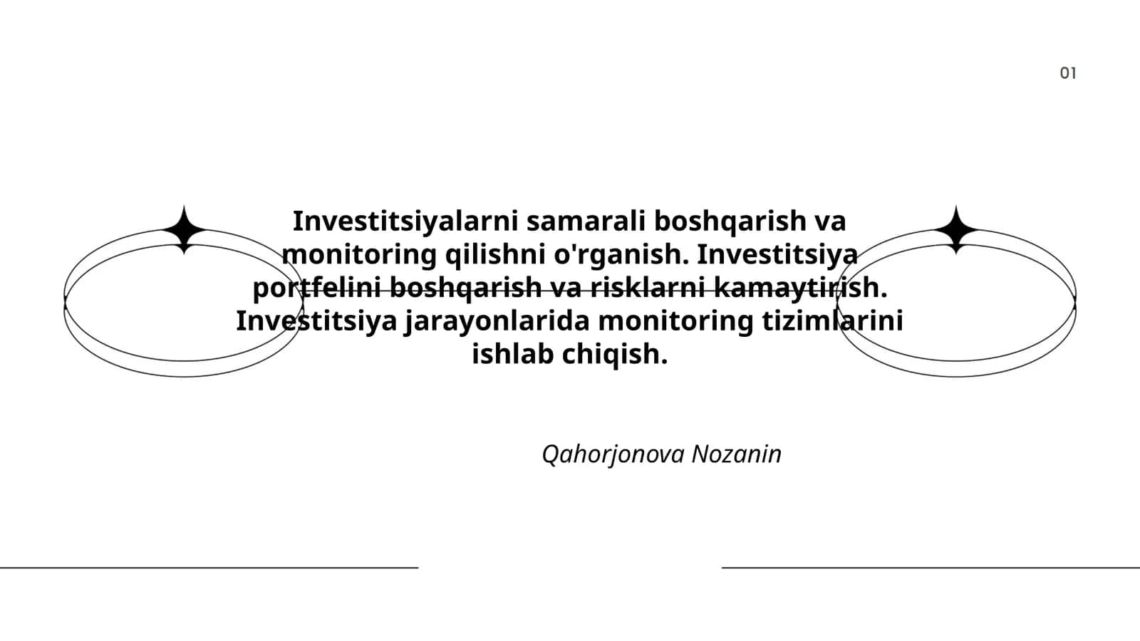 Investitsiyalarni samarali boshqarish va monitoring qilishni o'rganish 1