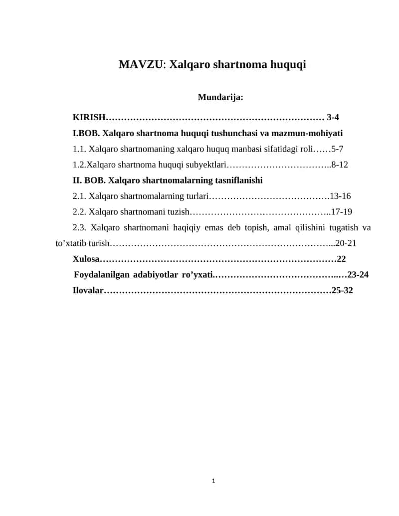 Xalqaro shartnoma huquqi 1