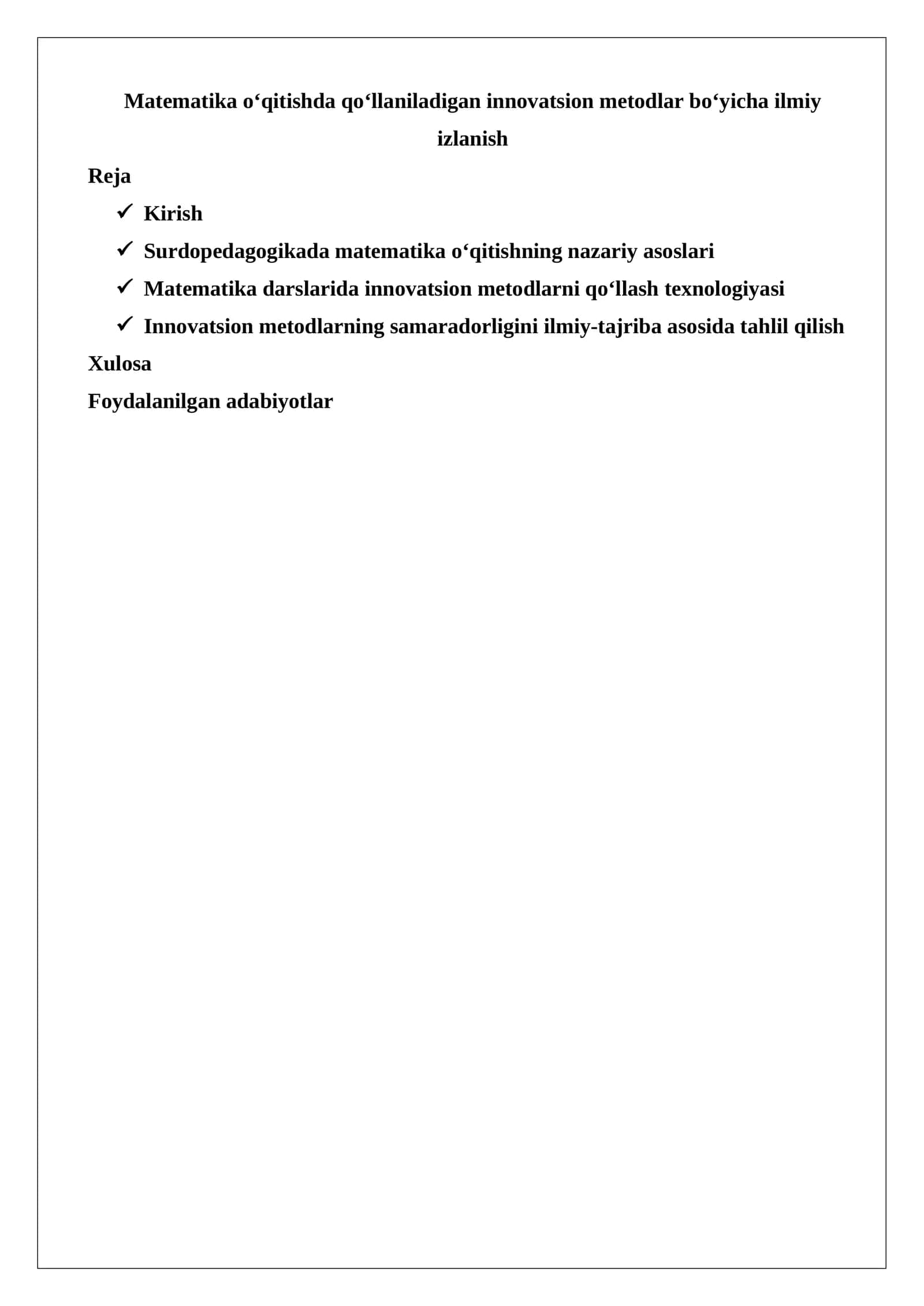 Innovatsion matematika o‘qitish metodi 1