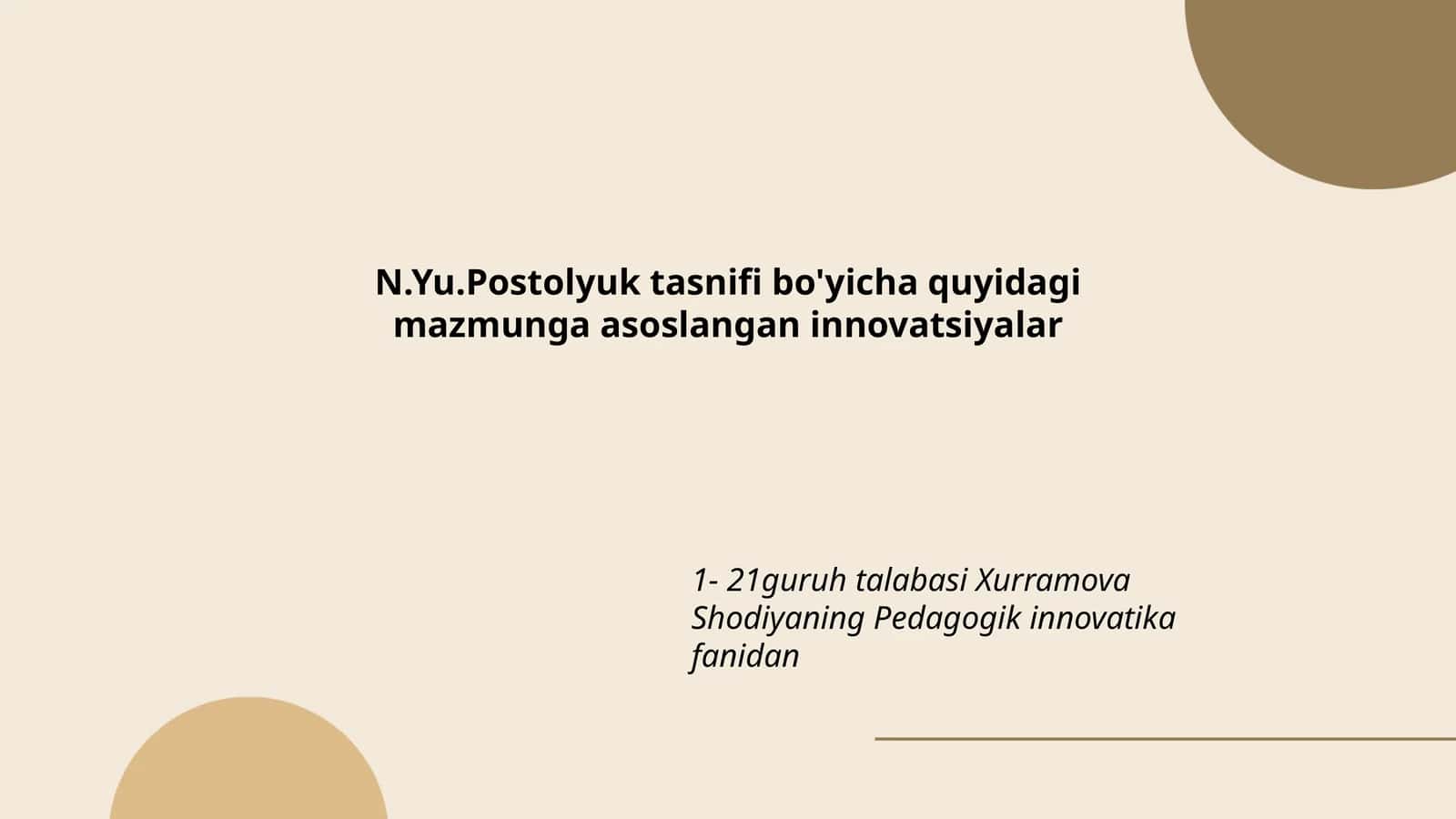Pedagogik innovatika fanidan 1