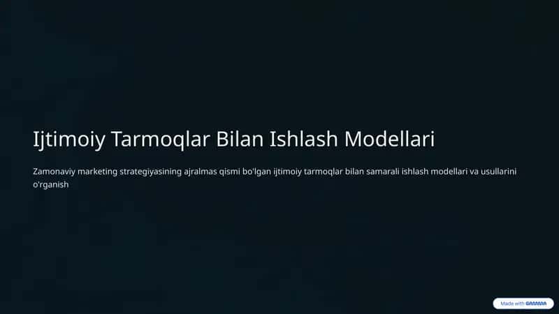 Ijtimoiy Tarmoqlar Bilan Ishlash Modellari 1