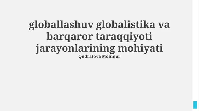 Barqaror rivojlanishning asosiy tamoyillari 1