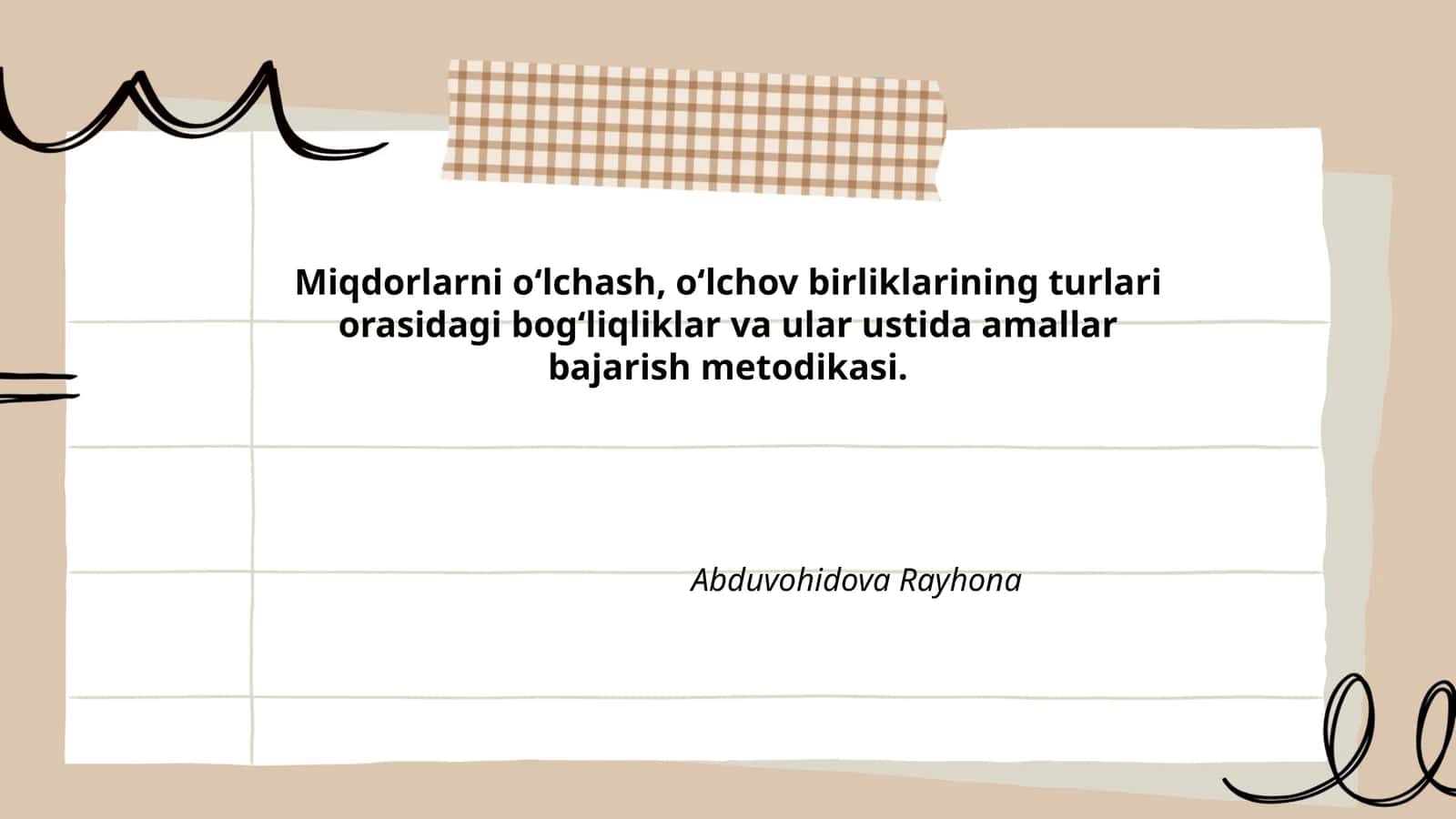 Miqdorlarni oʻlchash, oʻlchov birliklarining turlari 1