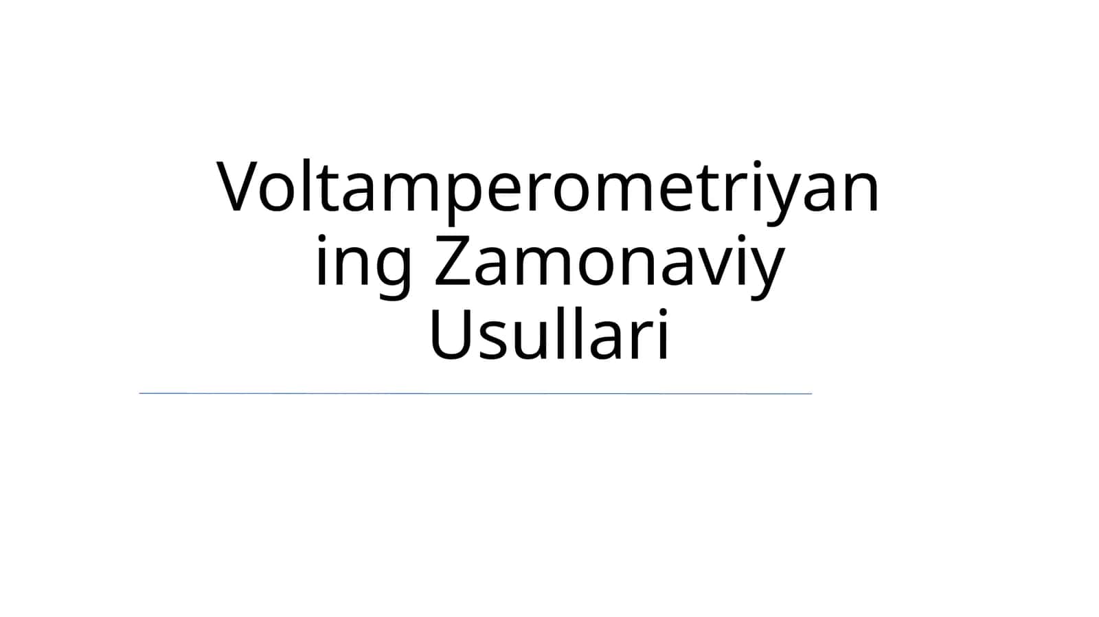 Voltamperometriyaning Zamonaviy Usullari 1