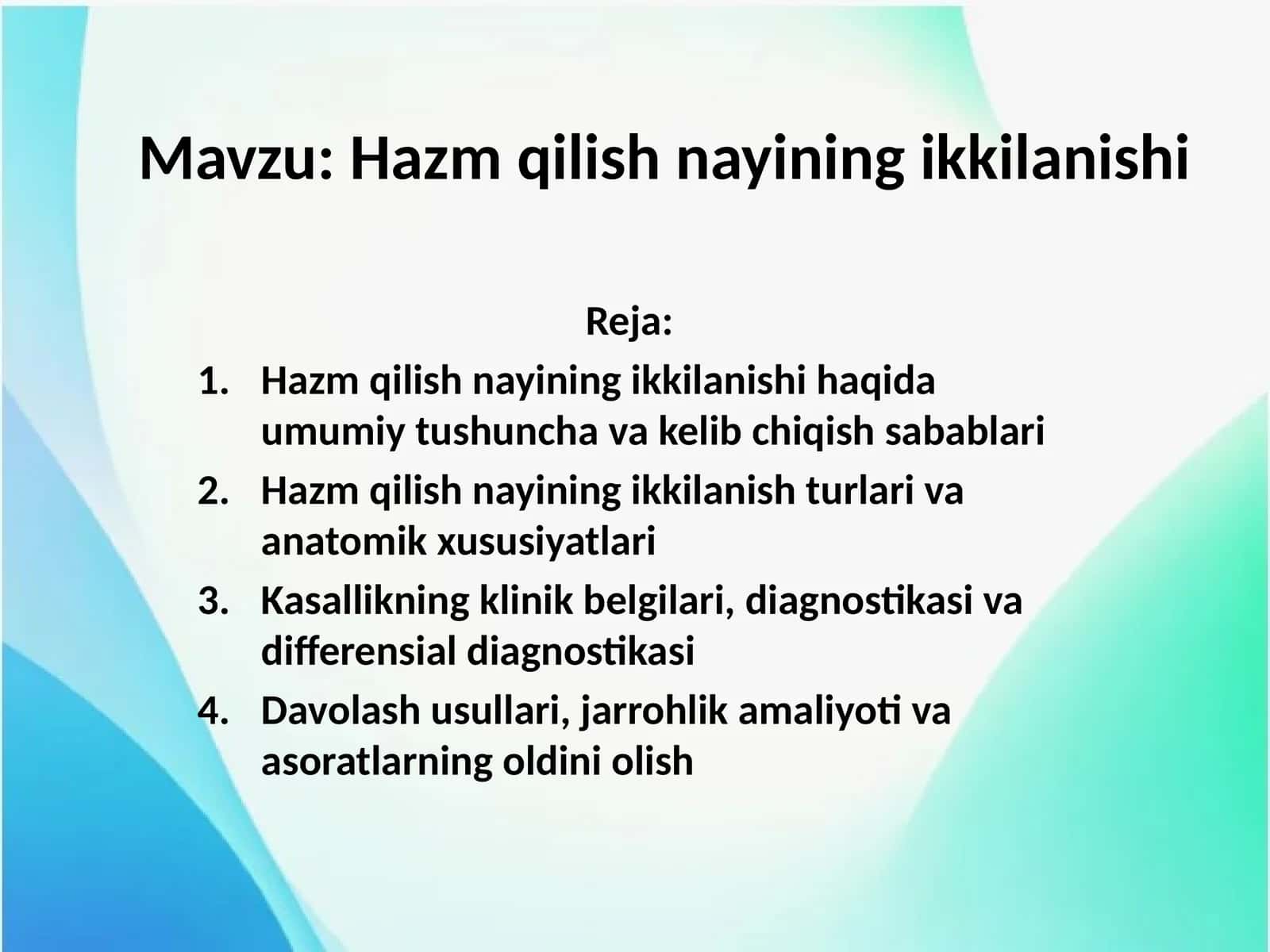 Hazm qilish nayining ikkilanishi 1