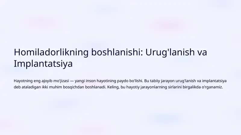 Urug'lanish va Implantatsiya 1