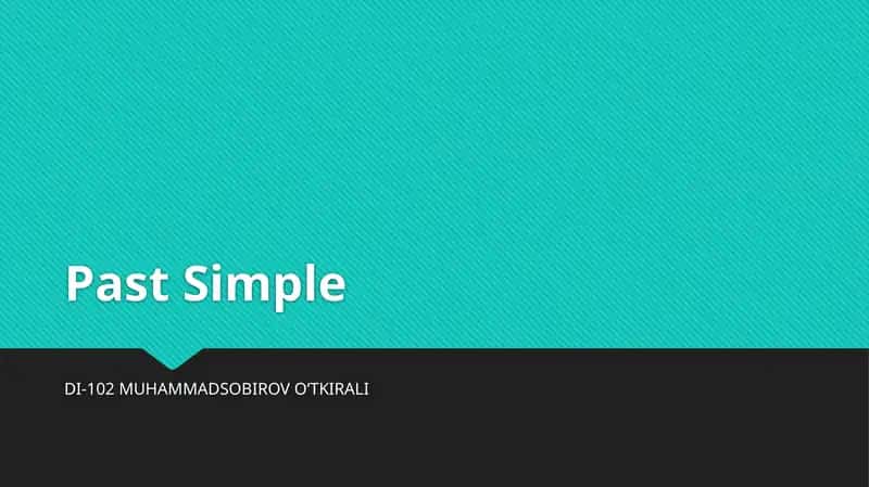 Past Simple 1