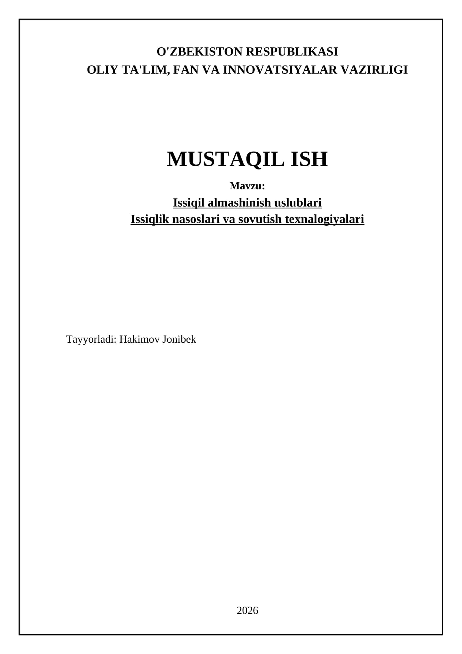 Issiqil almashinish uslublari 1
