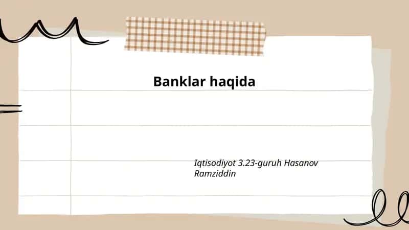 Banklar haqida 1