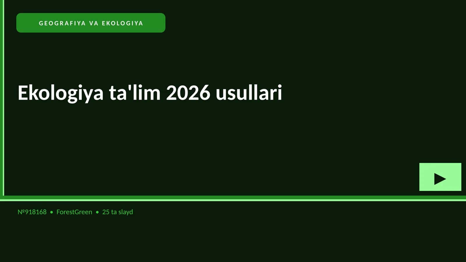 Ekologiya ta'lim 2026 usullari 1