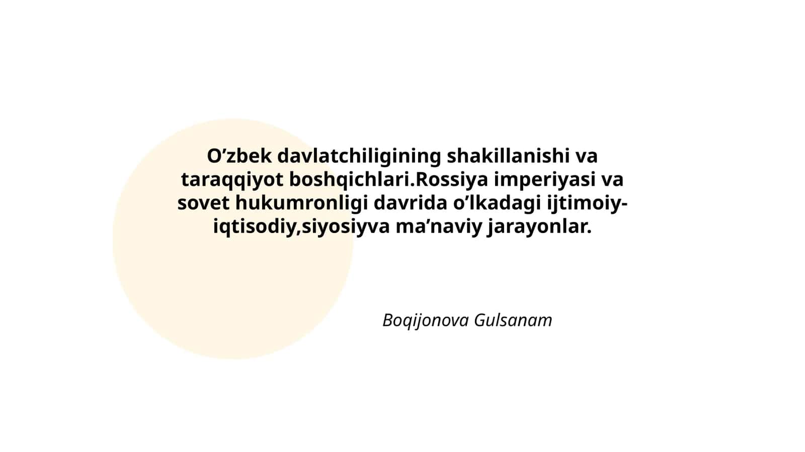 O’zbek davlatchiligining shakillanishi va taraqqiyot boshqichlari 1