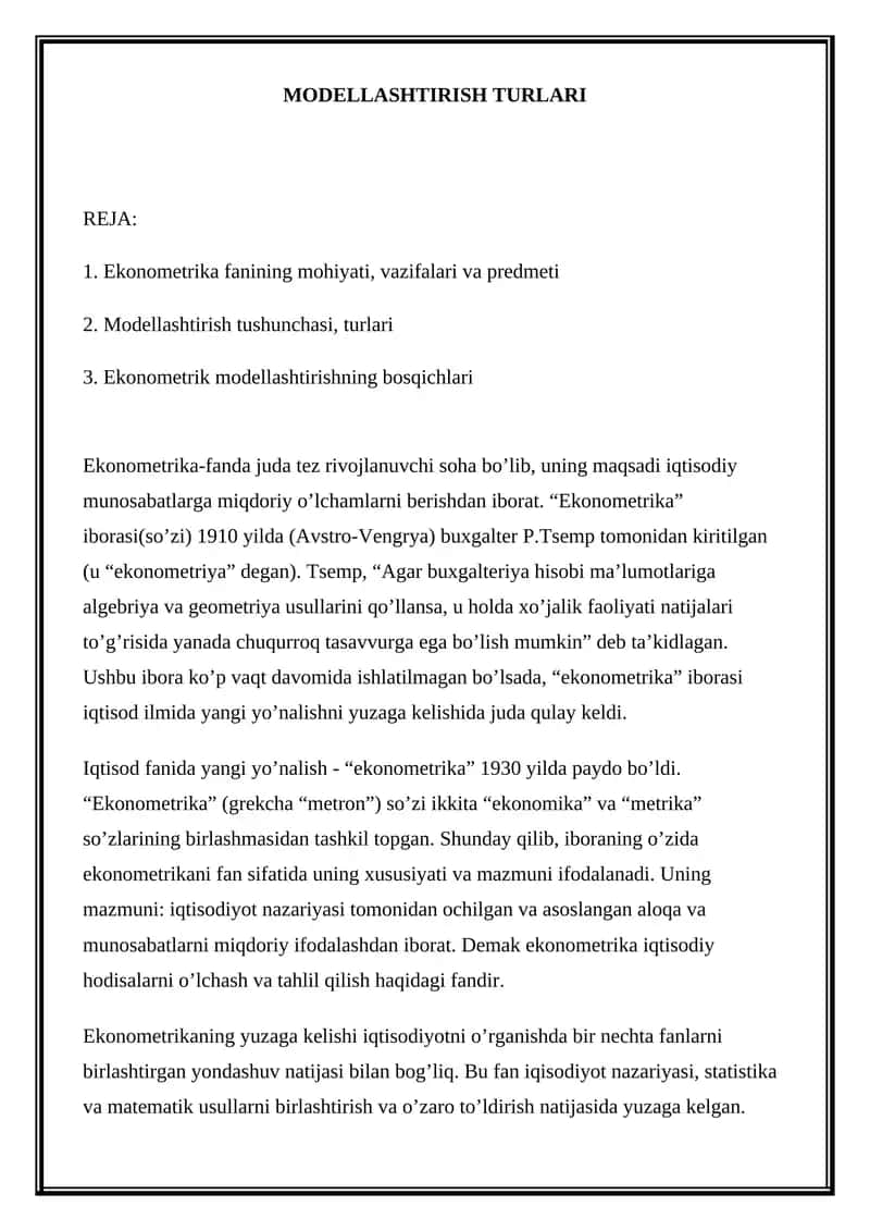 Ekonometrika 1