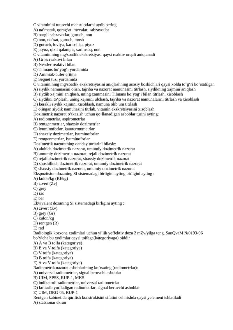 C vitaminini tutuvchi mahsulotlar 1