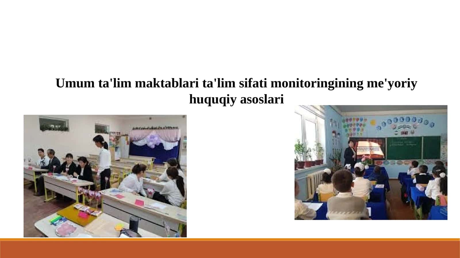Umum ta'lim maktablari ta'lim sifati monitoringining me'yoriy huquqiy asoslari 1