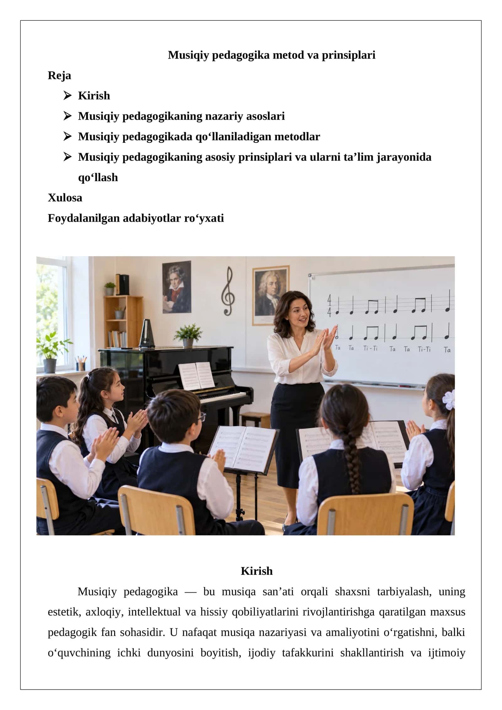 Musiqiy pedagogika metod va prinsiplari 1