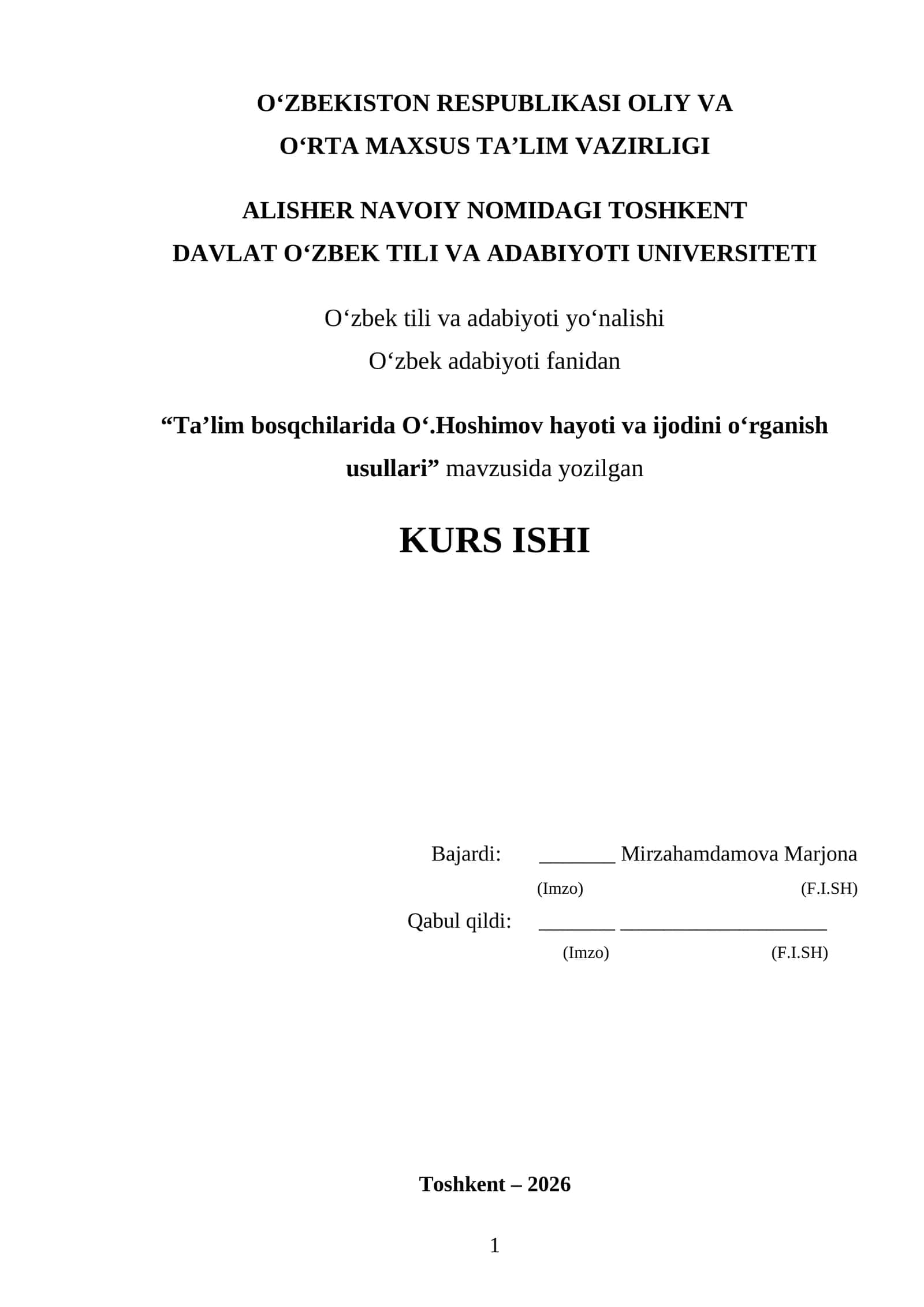 Ta’lim bosqchilarida Oʻ.Hoshimov hayoti va ijodini oʻrganish usullari 1