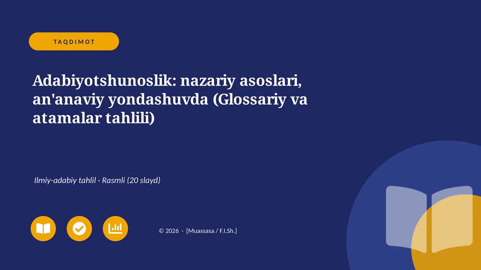 Adabiyotshunoslik: nazariy asoslari, an'anaviy yondashuvda (Glossariy va atamalar tahlili) 1