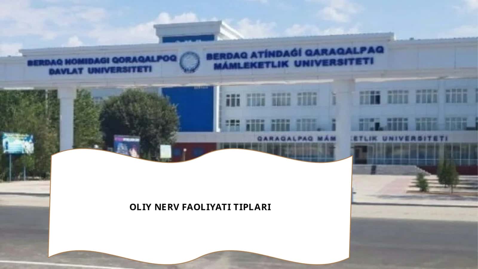 OLIYNERV FAOLIYATI TIPLARI 1