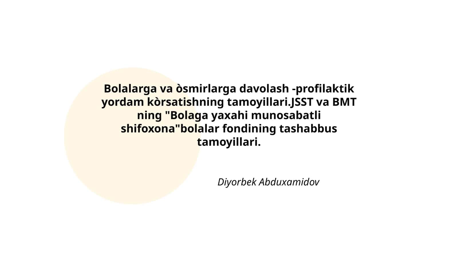 Bolalarga va òsmirlarga davolash -profilaktik yordam kòrsatishning tamoyillari 1