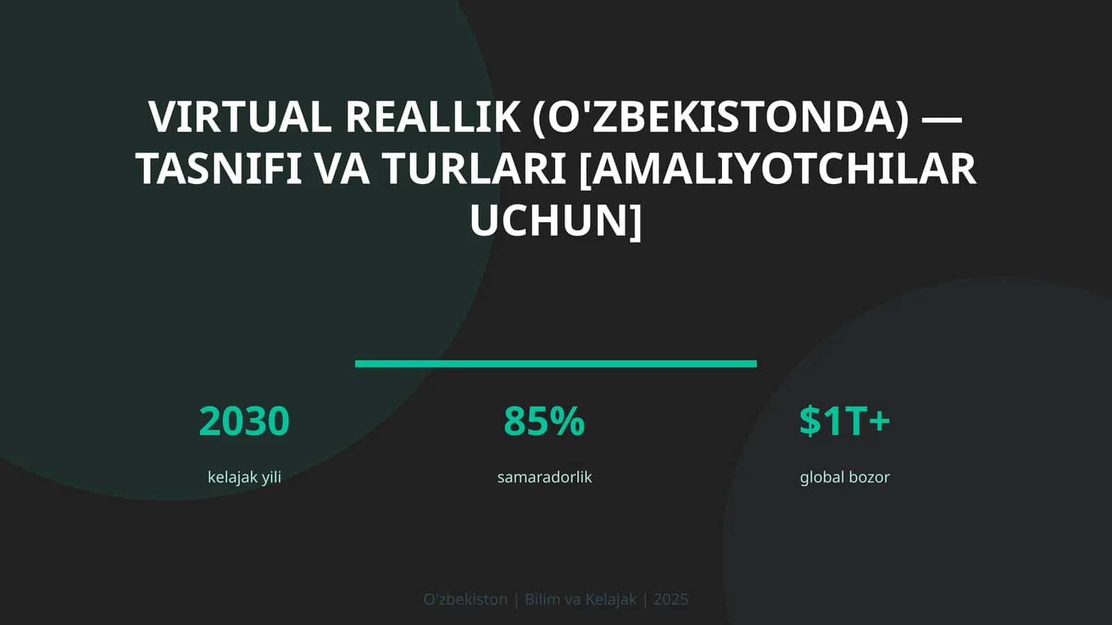 Virtual reallik (O'zbekistonda) — tasnifi va turlari [amaliyotchilar uchun] 1
