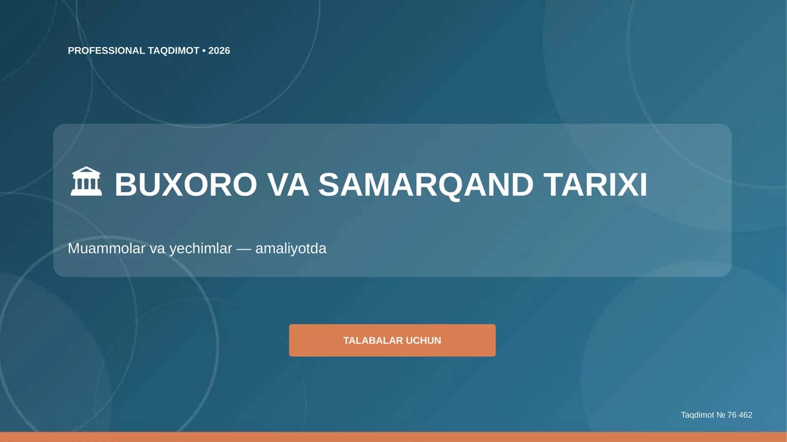 BUXORO VA SAMARQAND TARIXI: MUAMMOLAR VA YECHIMLAR (AMALIYOTDA) [TALABALAR UCHUN] 1