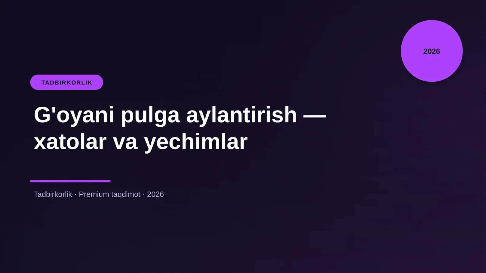G'oyani pulga aylantirish — xatolar va yechimlar 1