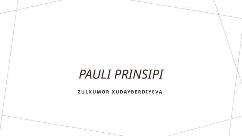 Pauli prinsipi 1