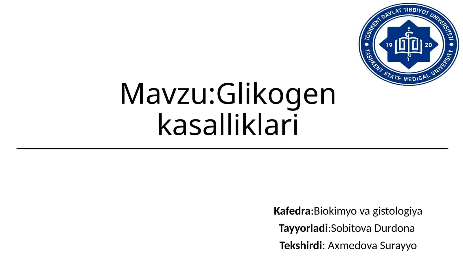 Glikogen kasalliklari 1