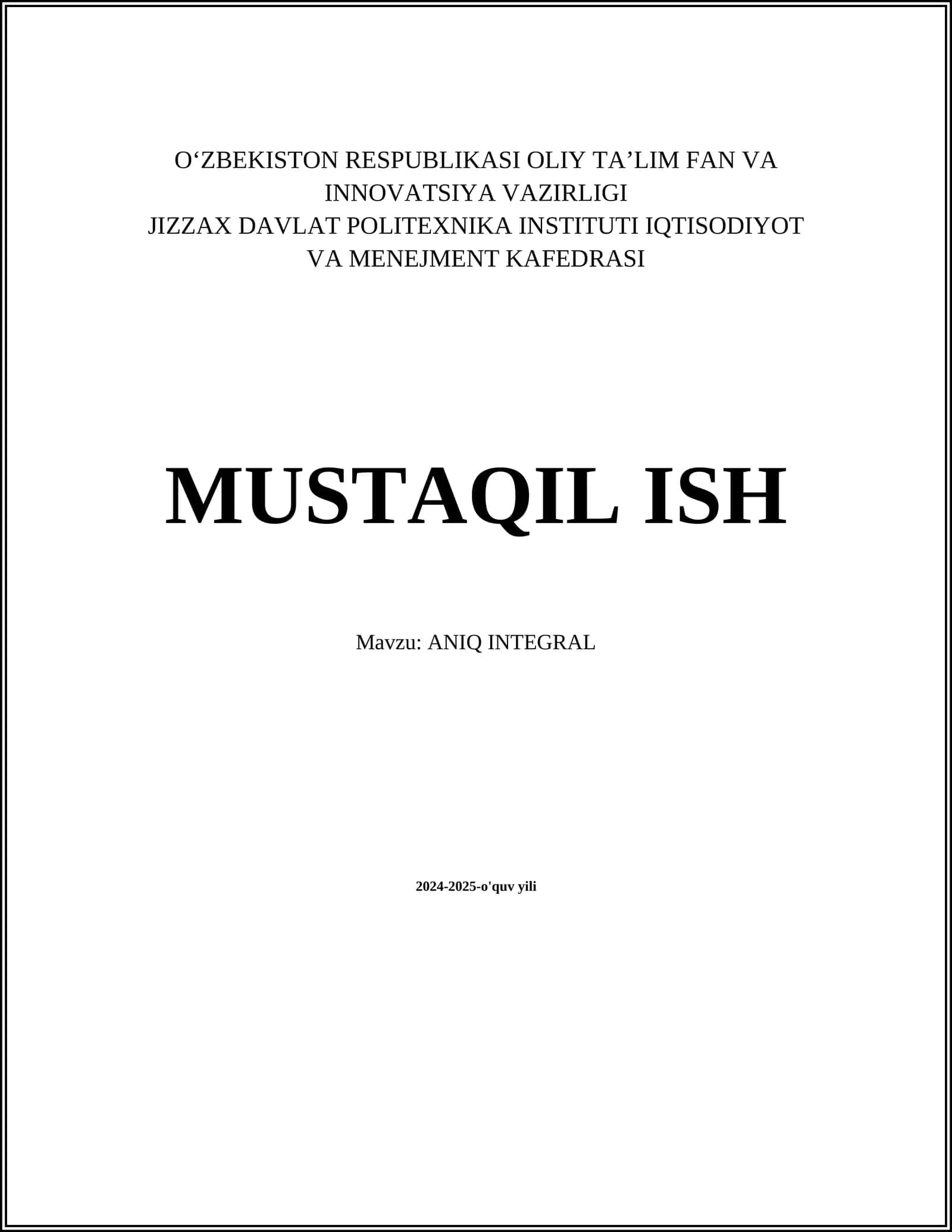 ANIQ INTEGRAL 1