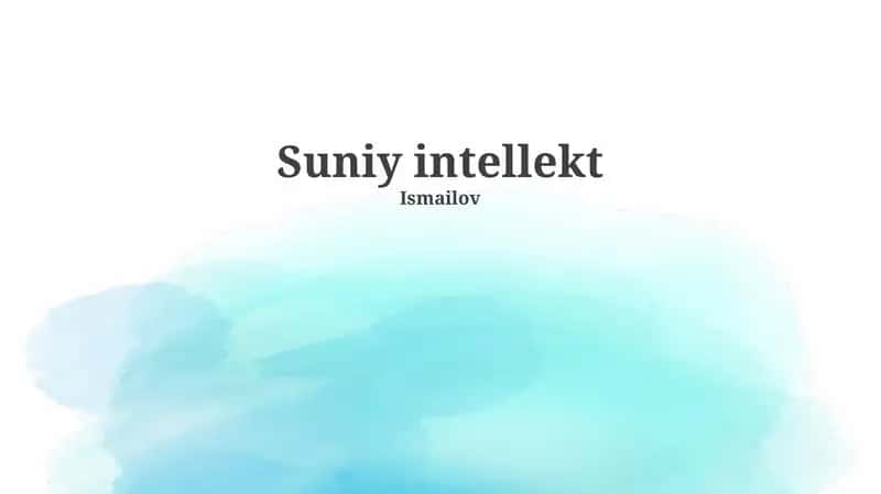 Sun'iy intellekt 1