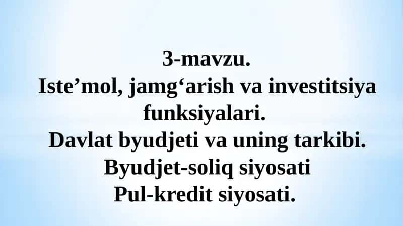 Iste’mol, jamg‘arish va investitsiya funksiyalari 1