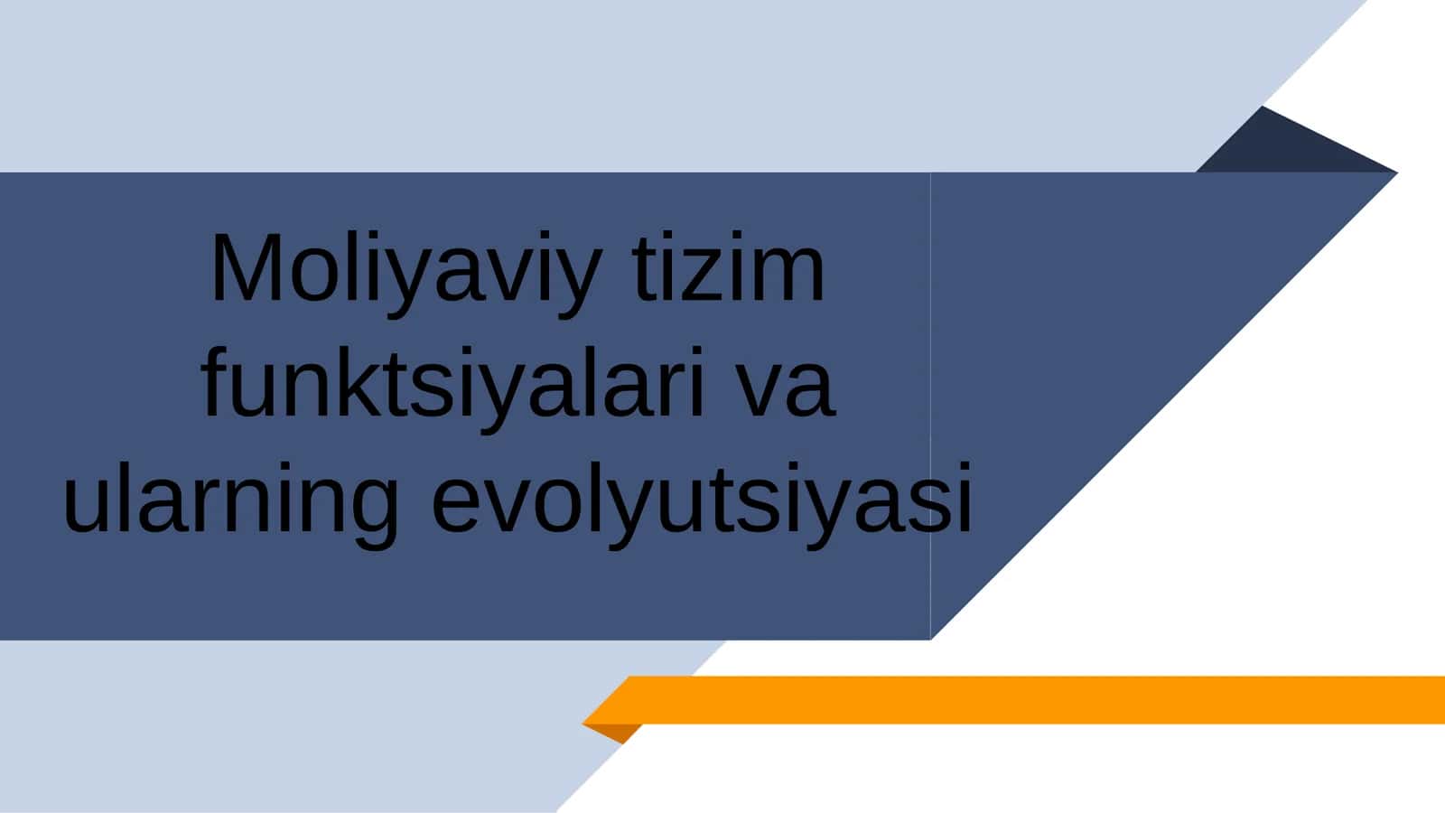 Moliyaviy tizim funktsiyalari va ularning evolyutsiyasi 1