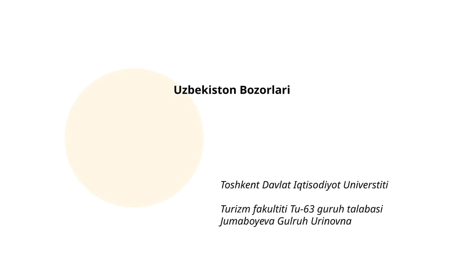 O'zbekiston Bozorlari 1