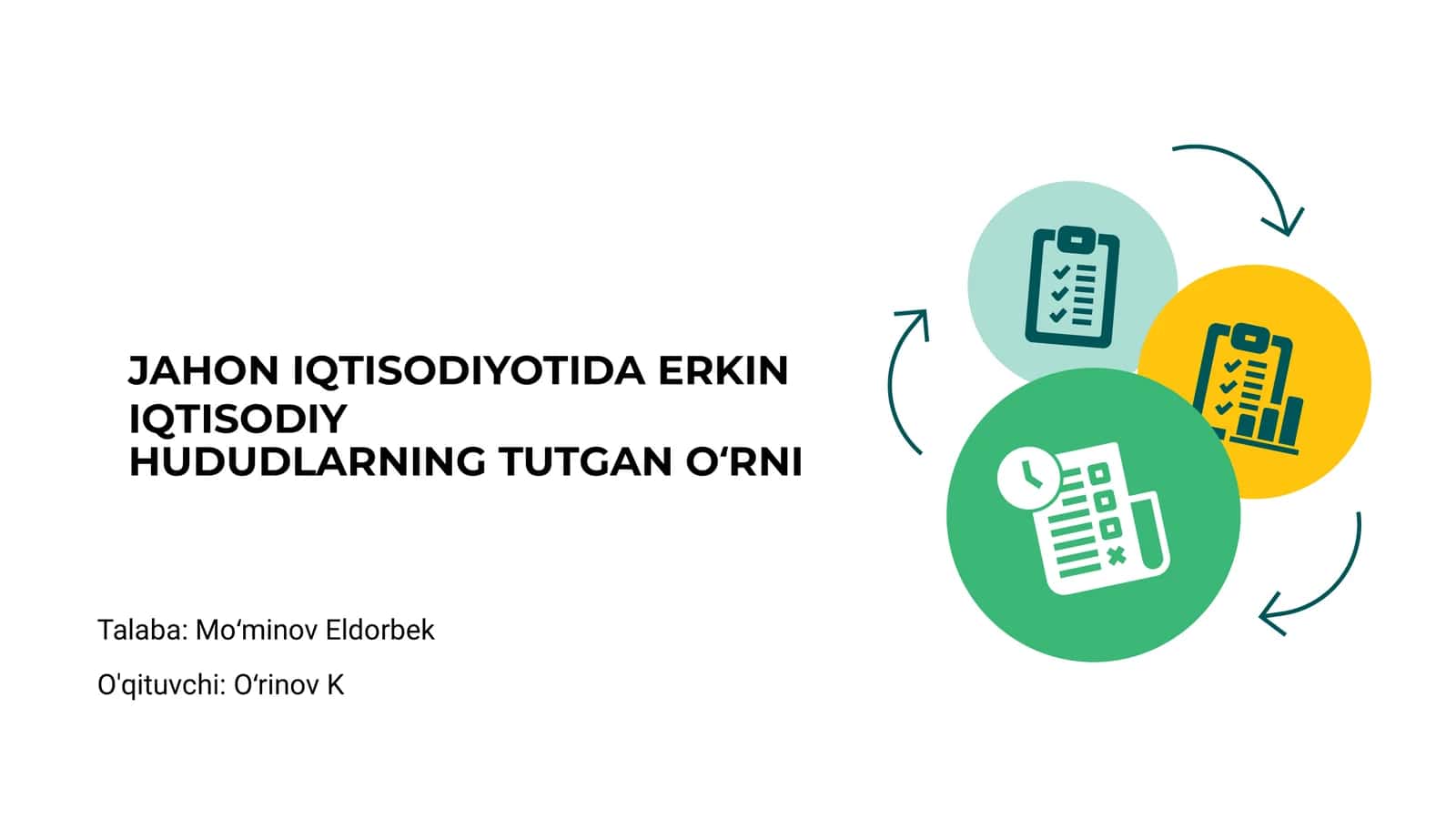 JAHON IQTISODIYOTIDA ERKIN IQTISODIY HUDUDLARNING TUTGAN OʻRNI 1