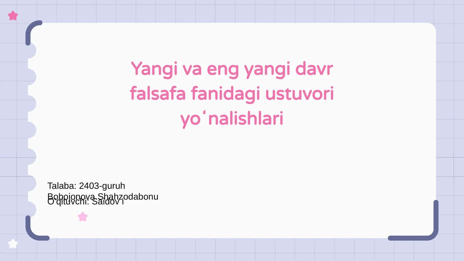 Yangi va eng yangi davr falsafa fanidagi ustuvori yoʻnalishlari 1