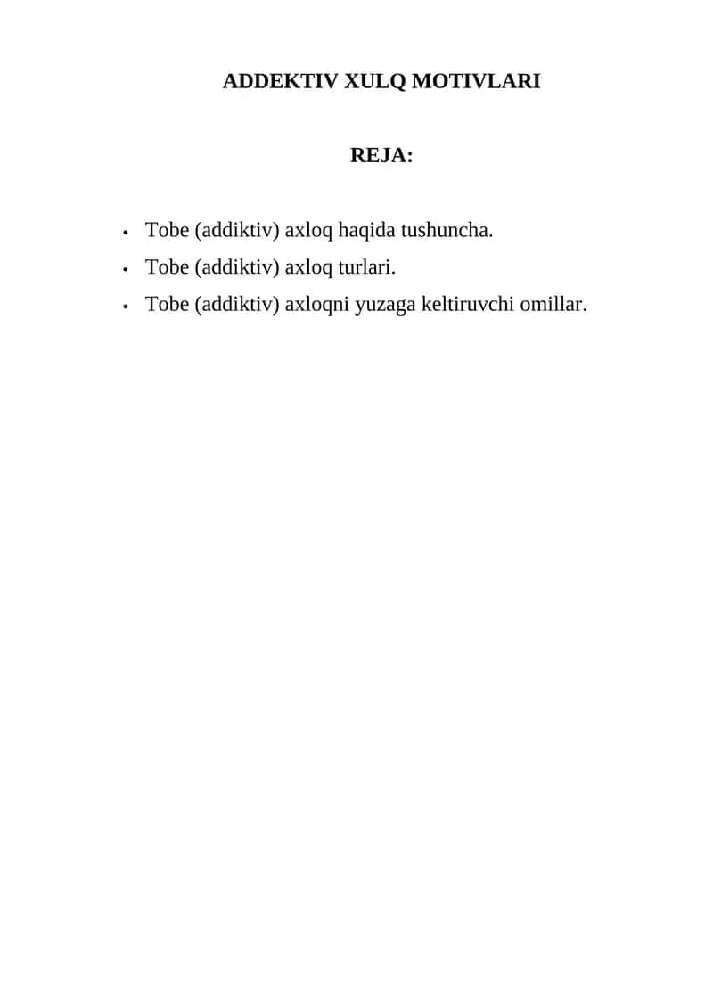 Addiktiv Xulq Motivlari 1