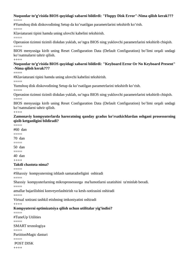 Nuqsonlar to’g’risida BIOS 1