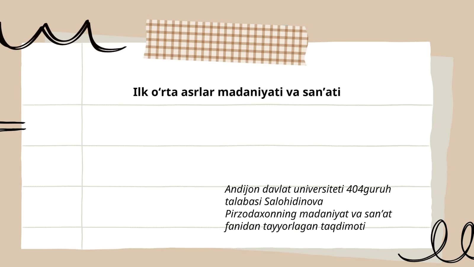 Ilk oʻrta asrlar madaniyati va sanʼati 1
