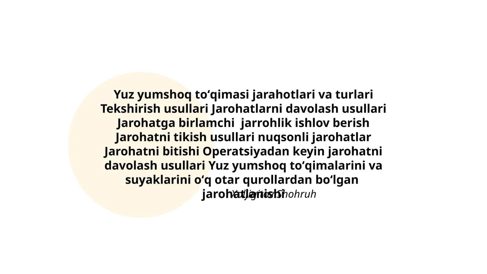 Yuz yumshoq toʻqimasi jarahotlari va turlari 1