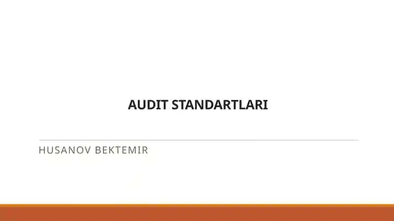 AUDIT STANDARTLARI 1