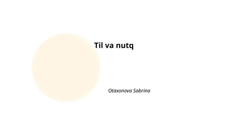 Til va nutq 1