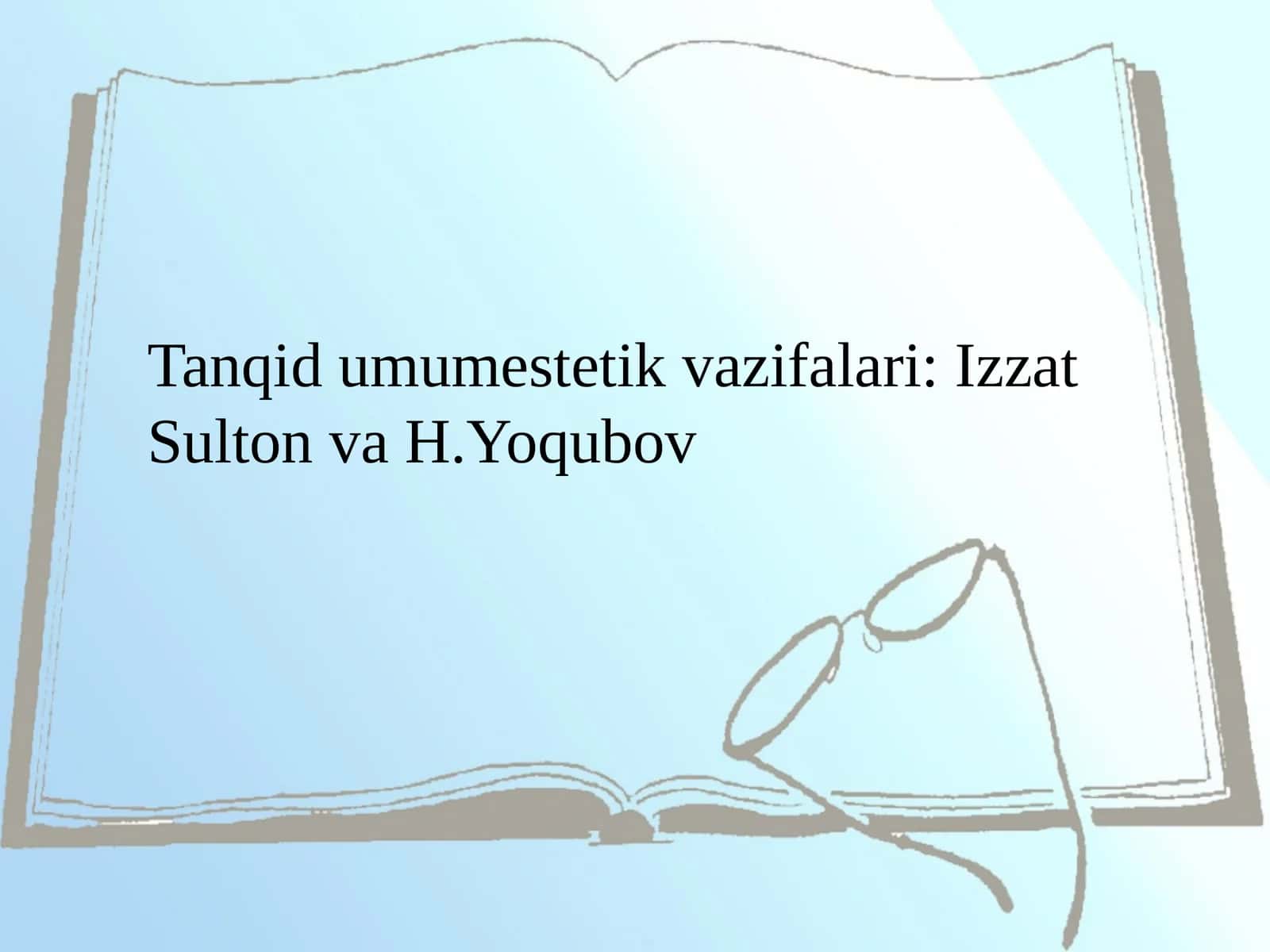 Ma'ruza. И.Султон, Ҳ.Ёқубов 1