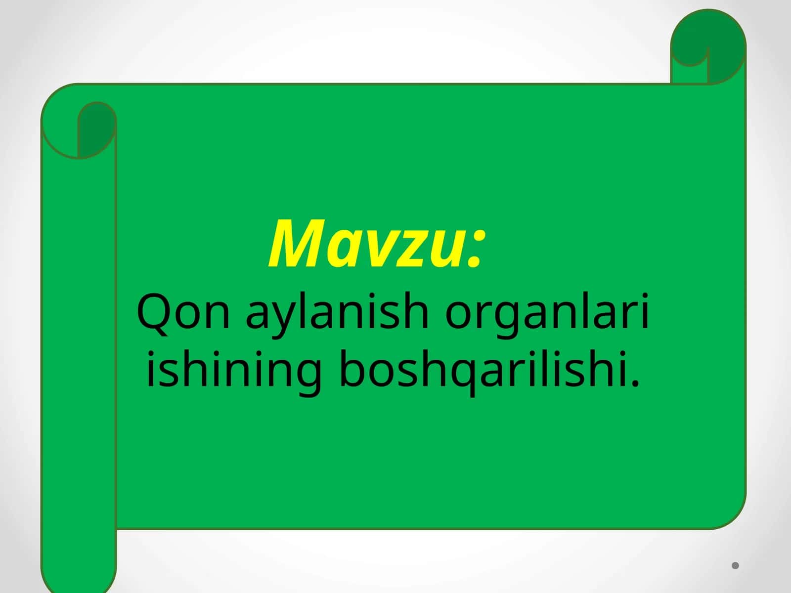 Qonaylanish organlari ishining boshqarilishi 1