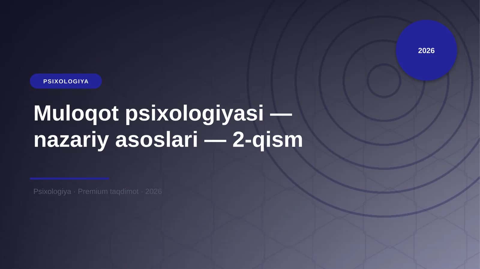 Muloqot psixologiyasi — nazariy asoslari — 2-qism 1