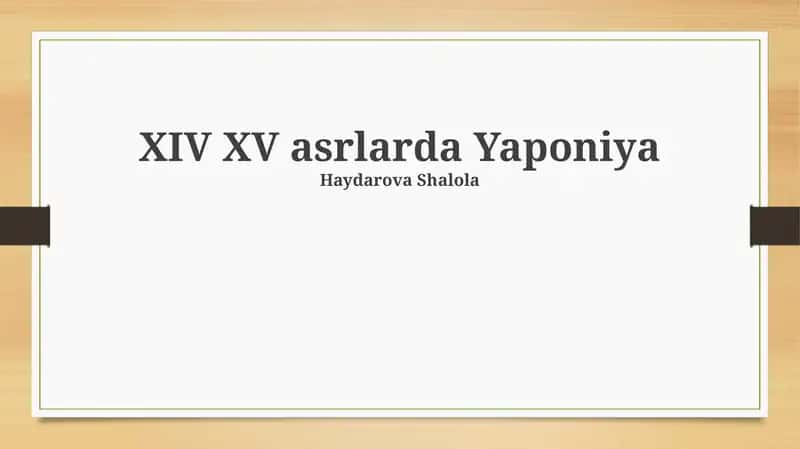 XIV XV asrlarda Yaponiya 1